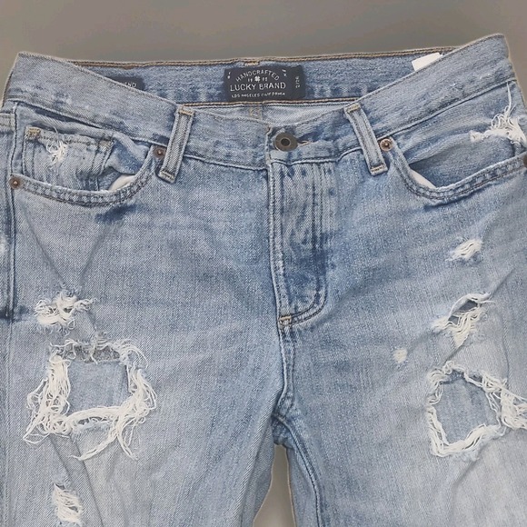 Lucky Brand Sienna Slim Boyfriend Jeans Women 2/26 Distressed Floral Print - Picture 2 of 10